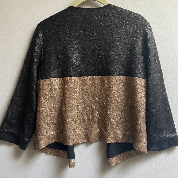 Weill Paris sequin black gold jacket Sz M - Picture 2 of 8